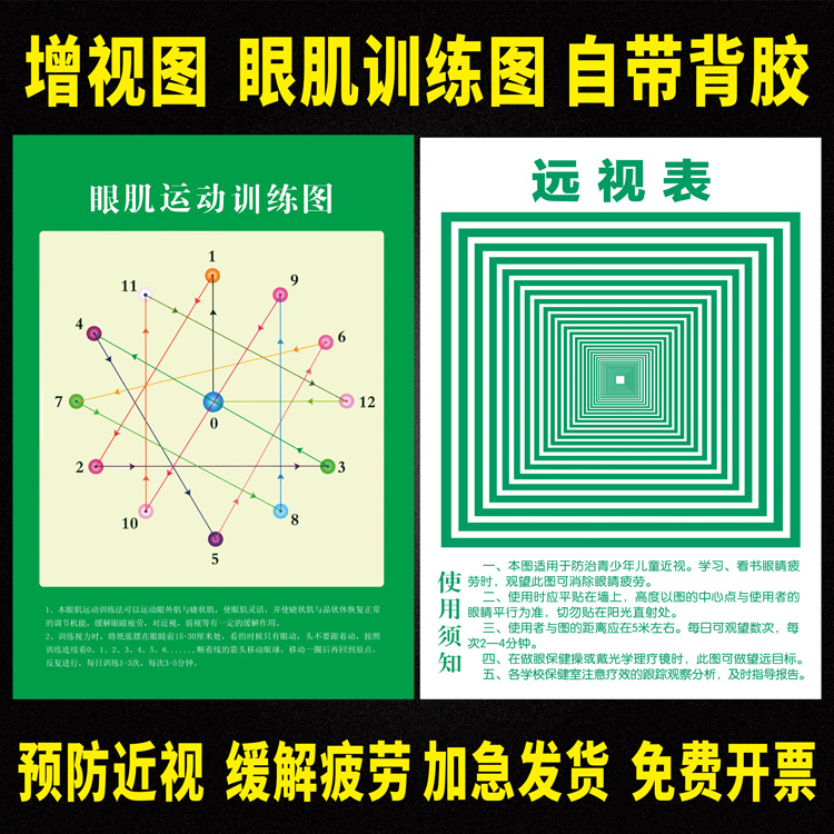 视力训练图散光矫正近视远视表图眼肌运动训练增视图