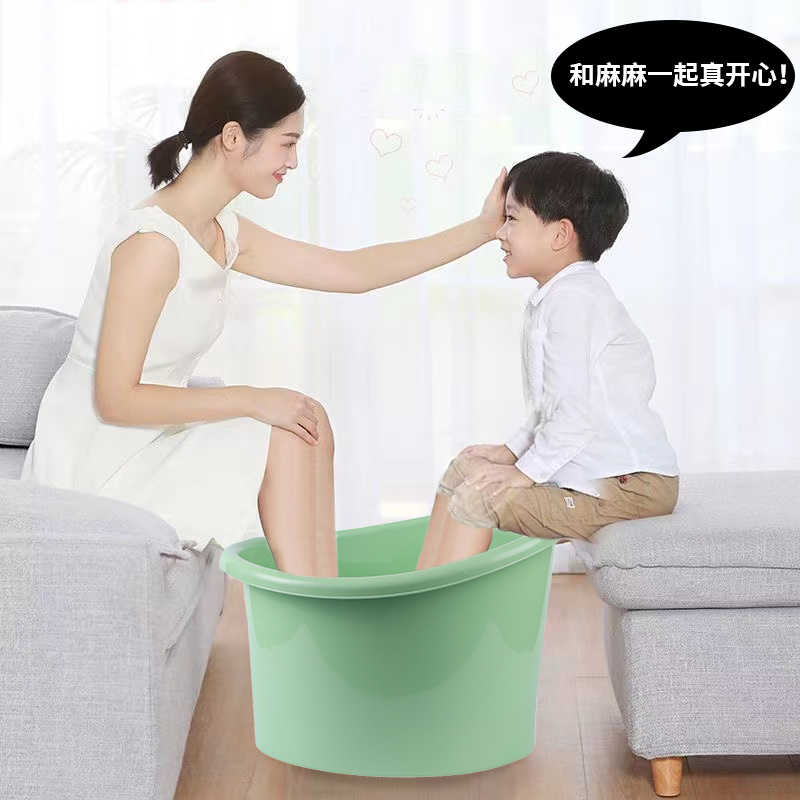 双人泡脚桶按摩器儿童专用加高加深塑料恒温足浴洗脚盆过膝过小腿