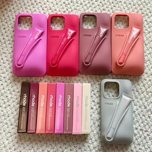 美国代购rhode唇膏唇彩手机壳适用iphone15promax手机壳镜面硬壳网红防摔ins潮少女i13 i16苹果立体硅胶海莉
