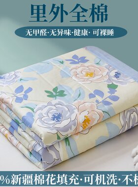 里外全棉纯棉棉花夏被薄被子
