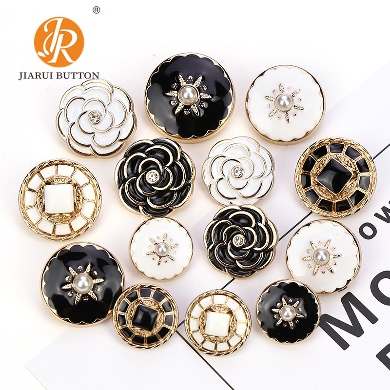 小香风金属纽扣时尚潮流百搭扣子花朵点油扣女上衣外套风衣大衣扣