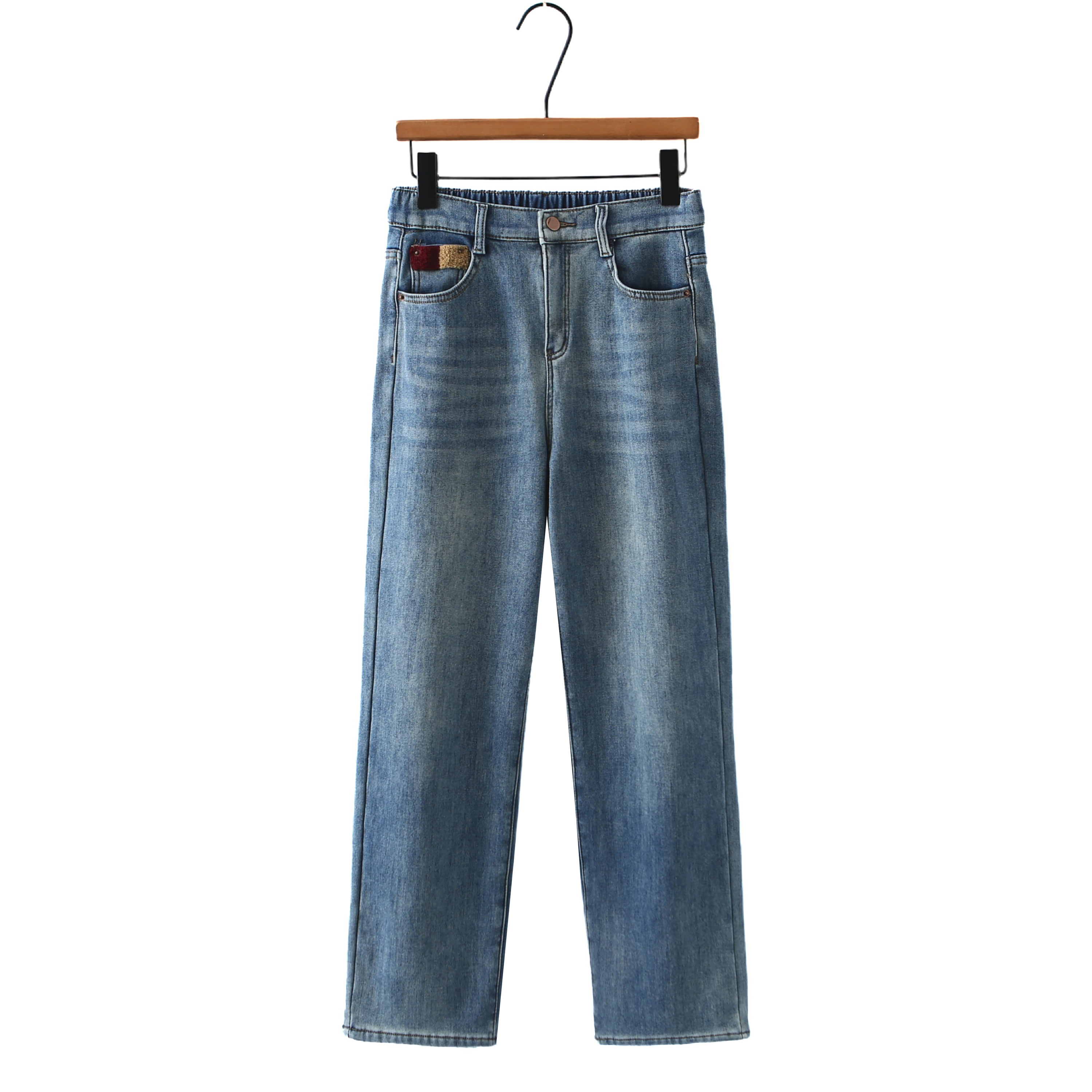 冬季加绒保暖亲肤大码直筒裤