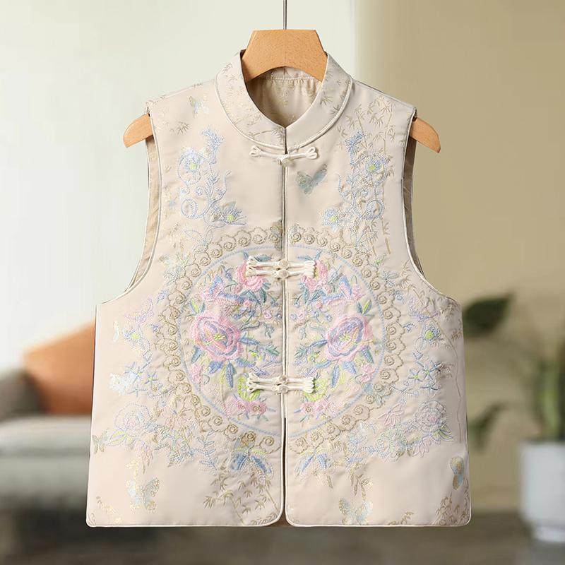新中式复古马甲女春秋新款洋气高端国风马夹背心外搭国风绣花上衣,女装/女士精品,大码内搭,淘宝优惠券,粉丝福利购,淘宝优惠卷