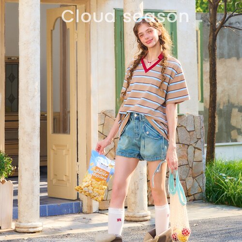 【呼呼专属】CLOUDSEASON新游乐园撞色条纹短袖