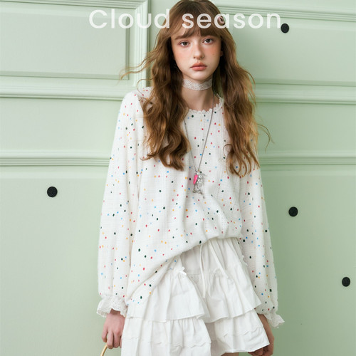 【呼呼专享】CLOUDSEASON彩点印章上衣