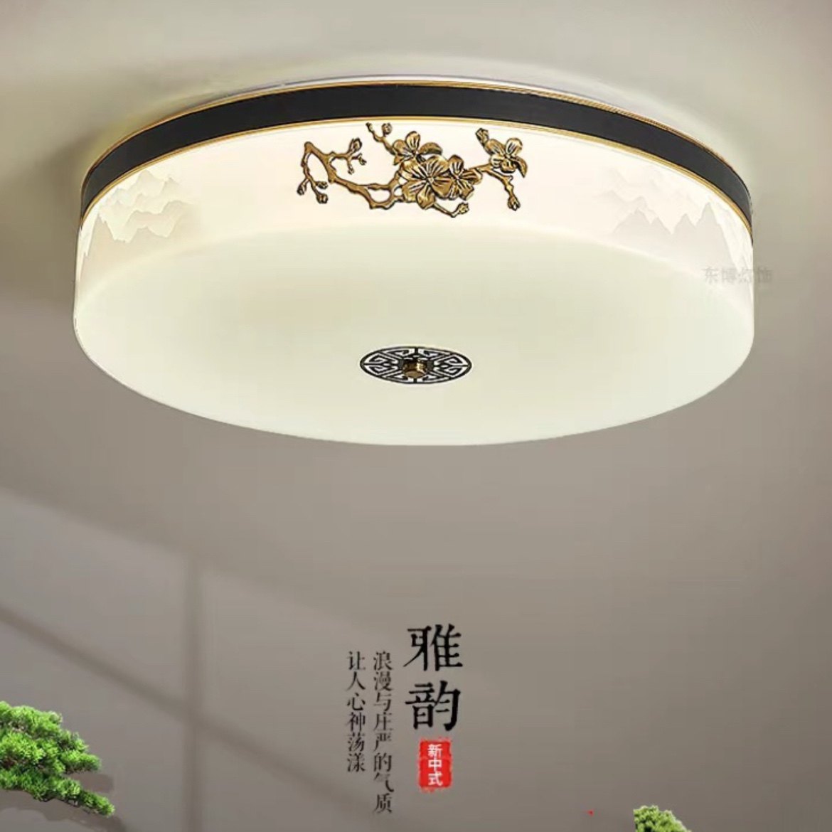 新中式风扇灯客厅静音大风力吊扇灯中式古典餐厅吊灯带风扇一体灯