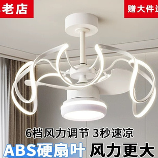 2025年简约时尚 现代客厅餐厅灯带风扇卧室餐厅房间静音风扇灯一体