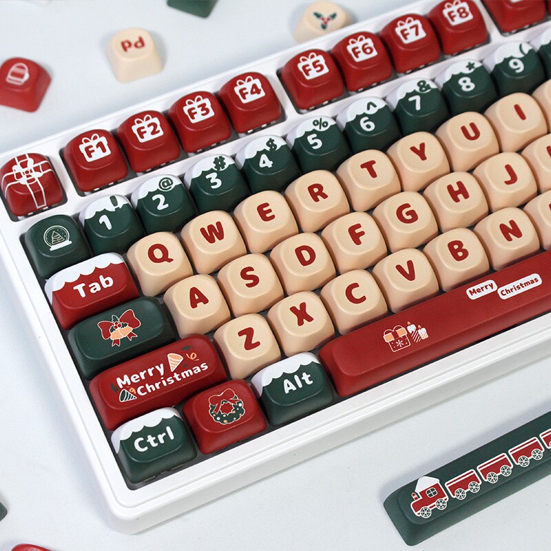 크리스마스 KEYCAPS 생강 설탕 MOA KEYCAPS 맞춤형 기계식 키보드 KEYCAP 키트 승화 크리스마스 KEYCAPS 귀여운