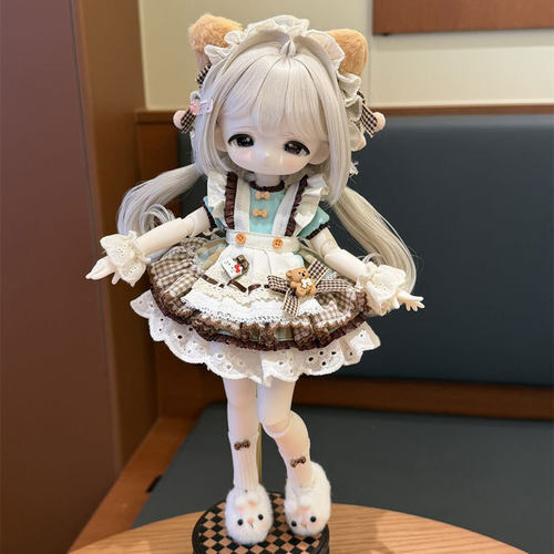 6分bjd娃衣 三插六薄巧慕斯可爱女仆裙矮胖六BJD着替娃衣原创设计