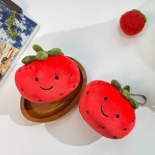 现货可爱零食蔬菜水果系列表情毛绒公仔包挂件电玩城抓娃娃机礼物