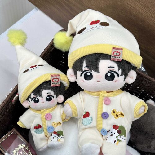 10cm20cm娃衣新品“苹果小狗”棉花娃娃可爱超萌睡衣爬爬服现货