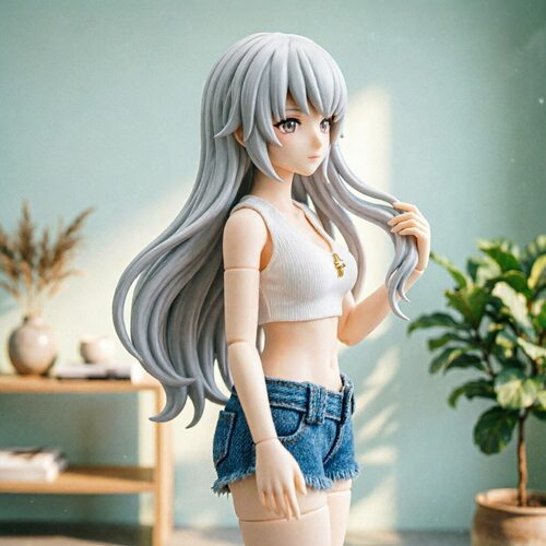 特六 azone12分机娘娃衣艾琳窝之壳系列娃衣明月体背心牛仔短裤