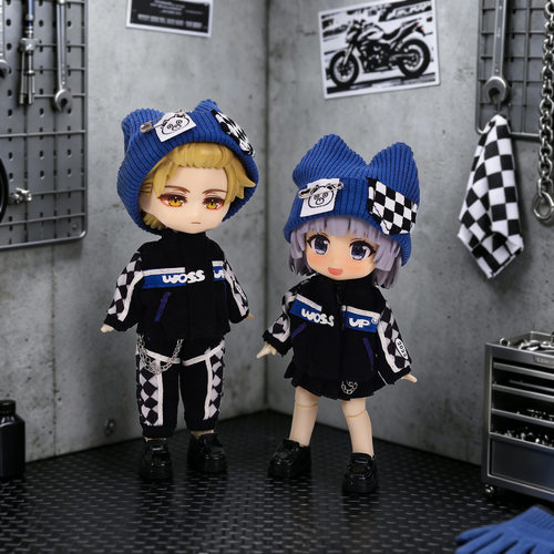 ob11娃衣 熊熊机车套装 ymy素体 P9 12分BJD娃娃ufdoll molly衣服