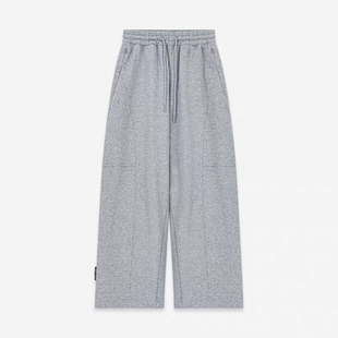 Mardi韩系高腰休闲阔腿长裤25秋冬季新款松紧腰抽绳宽松直筒裤子