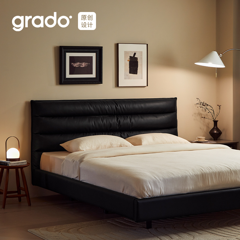 grado包豪斯侘寂风双人典雅黑床