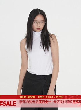 DOSORDONTS 重磅日系小众高级感黑白色bi入半高领时装感无袖背心