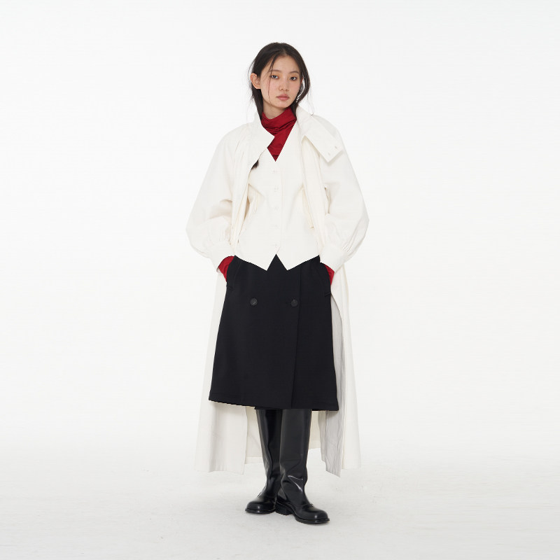 DOSORDONTS 腰带扣双排扣绒面复合时装A字百搭半身裙2025秋冬女,女装/女士精品,半身裙,淘宝优惠券,粉丝福利购,淘宝优惠卷