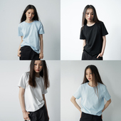 DOSORDONTS T恤女百搭上衣夏女 原创三色螺纹缠绕拼接解构基础短袖