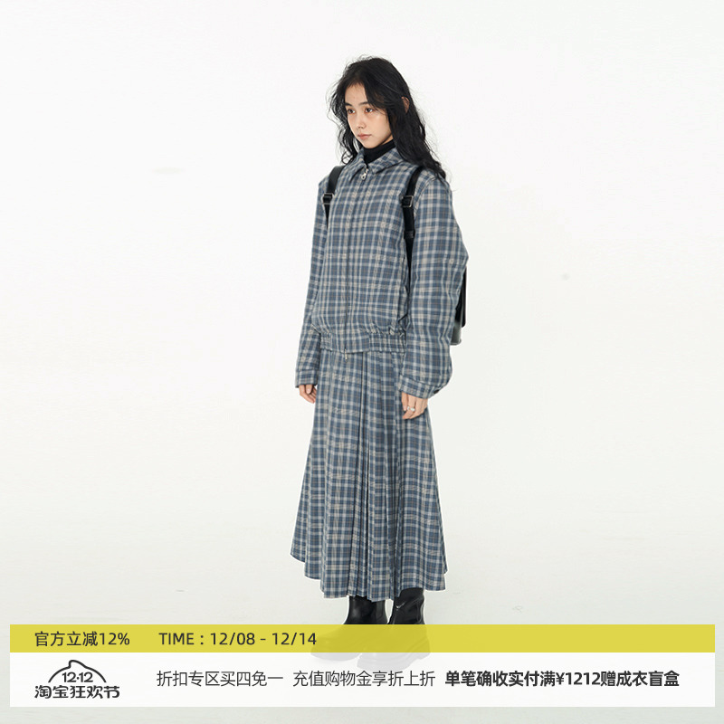 DOSORDONTS蓝色格纹羽绒服