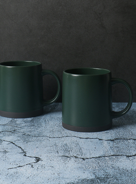 【sbk订单 孤品】墨绿色马克杯【高端 新骨瓷】陶瓷哑光磨砂水杯