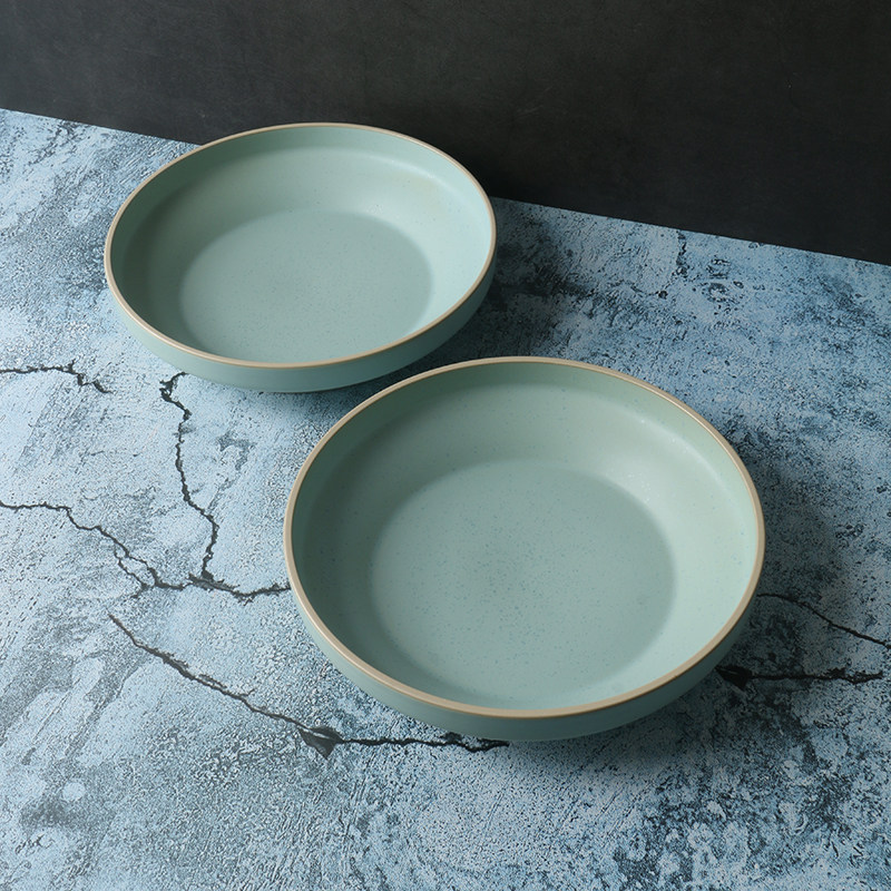 某牌孤品】好看的轻食餐具陶瓷沙拉碗菜盘 烟熏系列创意果蔬深盘,餐饮具,盘,淘宝优惠券,粉丝福利购,淘宝优惠卷