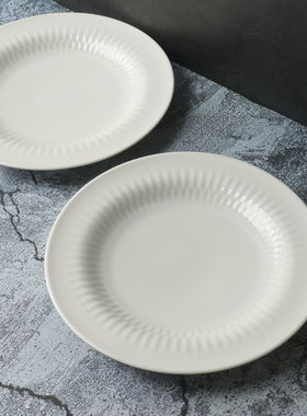 某牌原单】好看的家用陶瓷餐具盘子【高端 新骨瓷】简约白色平盘
