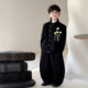 套装 休闲新中式 春季 痞帅儿童黑色中山装 主持人演出服 新款 男童西装