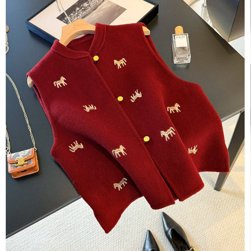 大码胖mm新中式复古国风刺绣拜年服马甲女春季高级感宽松显瘦背心,女装/女士精品,马夹,淘宝优惠券,粉丝福利购,淘宝优惠卷