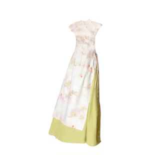 显瘦遮肉套装 大码 半身裙两件套女夏季 国风旗袍裙子 胖妹妹新中式