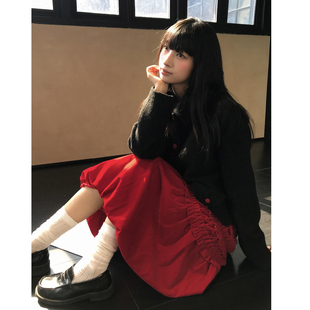 独特漂亮外套高腰长裙套装 秋冬新款 胖mm韩系氛围感一整套女装 大码