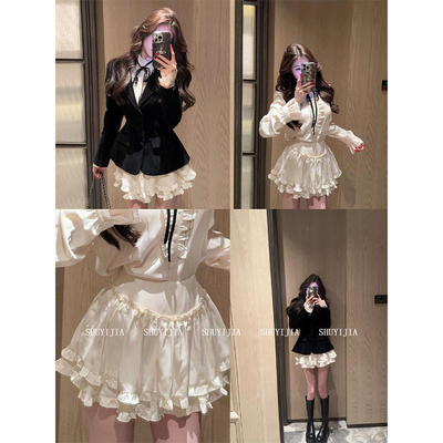 西装外套衬衫显瘦半身裙三件套装