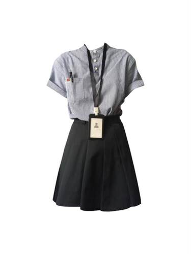 港风衬衫女+a字半身裙两件套