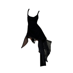 大码胖MM法式设计感不规则吊带裙子夏季新款独特绝美气质连衣裙女