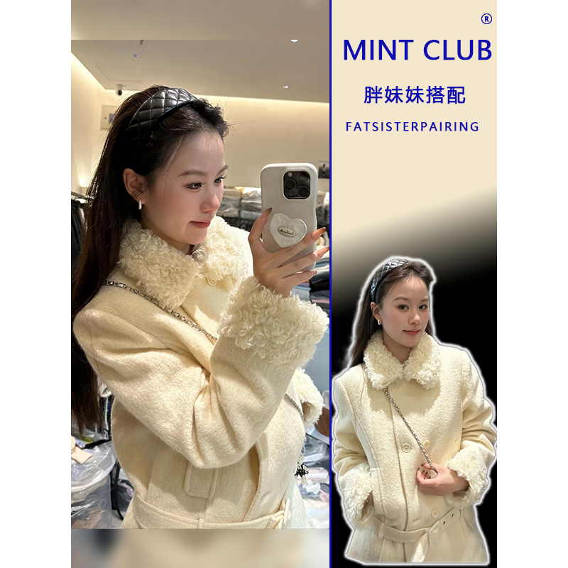 大码胖MM轻奢风时尚减龄显瘦呢子大衣女秋冬新款加厚保暖毛领外套,女装/女士精品,毛呢外套,淘宝优惠券,粉丝福利购,淘宝优惠卷