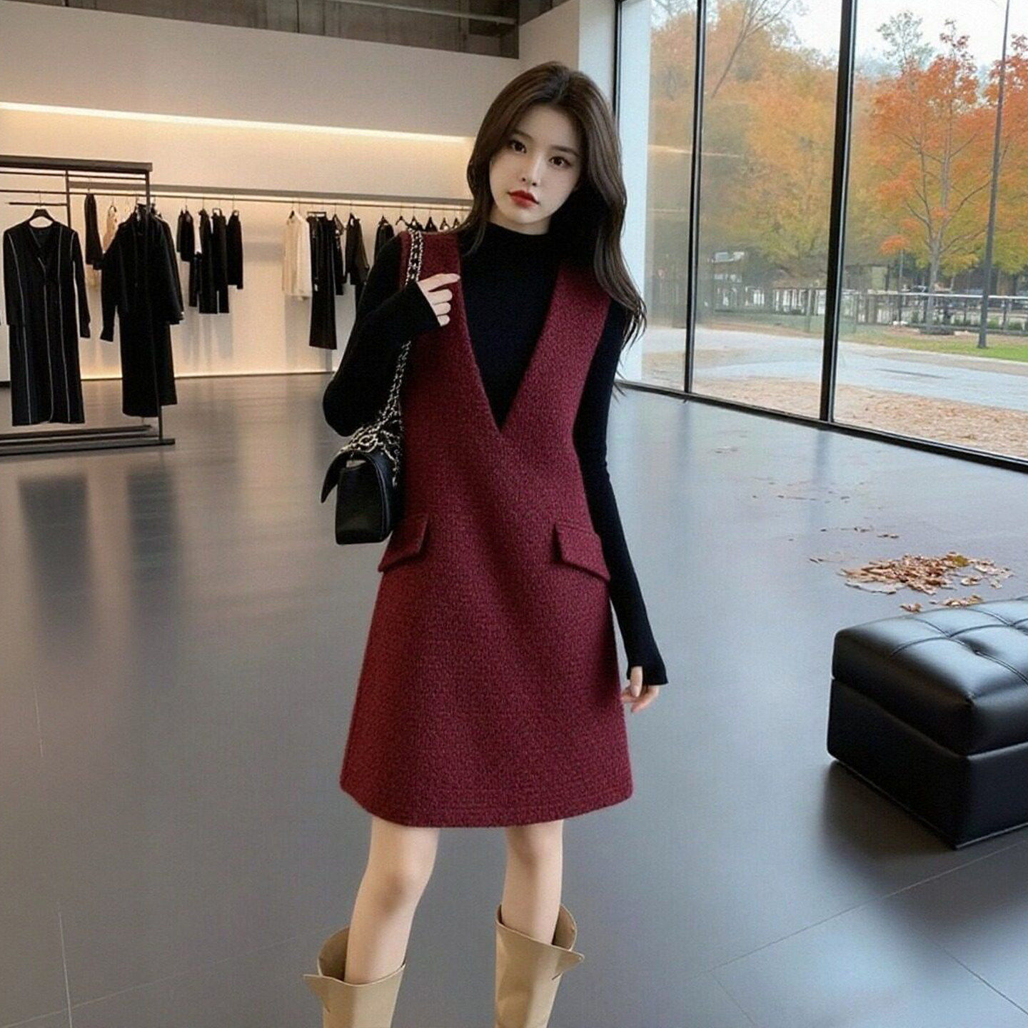 大码胖mm韩系休闲上衣背心裙套装女春季小香风连衣裙打底衫两件套,女装/女士精品,时尚套装,淘宝优惠券,粉丝福利购,淘宝优惠卷