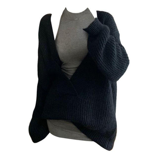 套装 大码 吊带背心宽松内搭针织衫 毛衣外套春秋季 胖妹妹慵懒风长袖