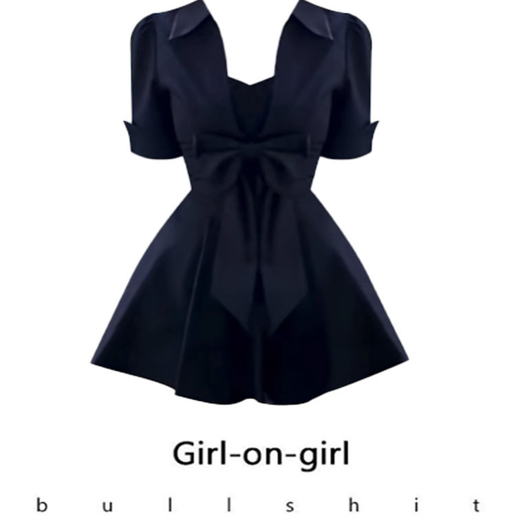 法式气质赫本风翻领显瘦收腰连衣裙夏季新款胖MM遮肉大码短款裙子