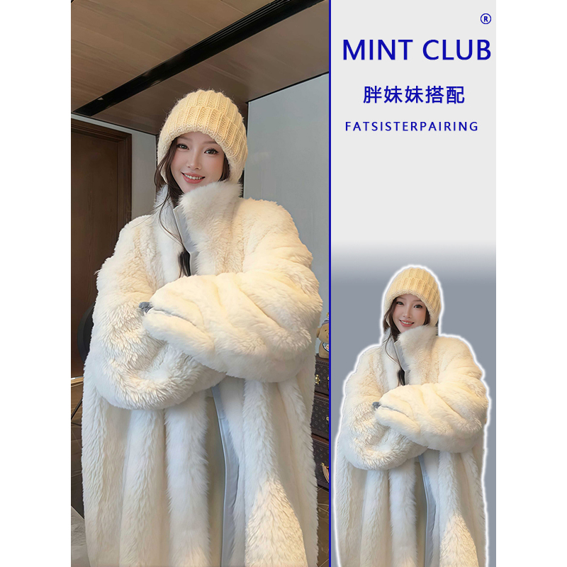 秋冬新款宽松保暖皮毛一体派克服