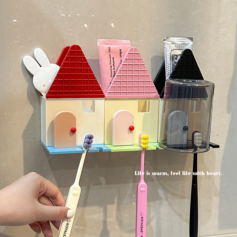小房子牙刷架2025新款壁挂免打孔