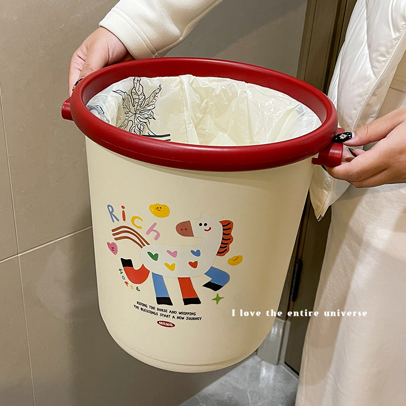 垃圾桶高颜值家用大容量厨房加厚压圈纸篓