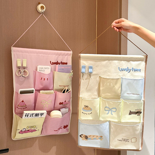 学生宿舍收纳挂袋床帘墙上门后挂壁床上铺好物置物袋悬挂式收纳袋