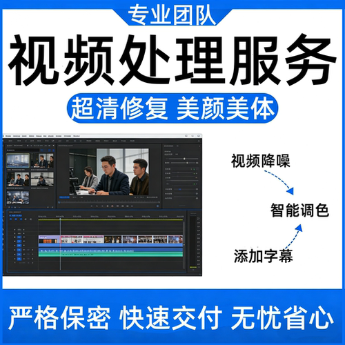 专业视频处理服务视频剪辑视频调色视觉优化短视频拍摄后期制作AI