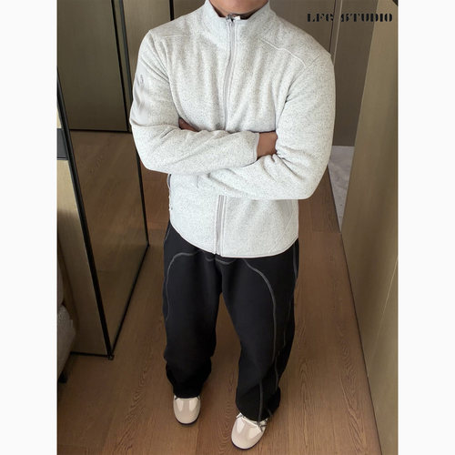 休闲加厚保暖抓绒衣开衫外套