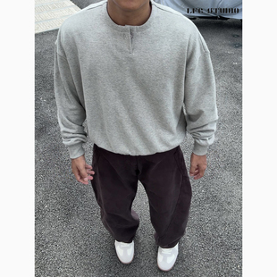 LFG FOG亨利领卫衣25秋季新品boxy宽松高街纯色保暖男式上衣
