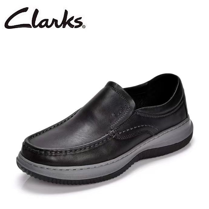 clarks其乐秋冬厚底商务男士皮鞋软皮超轻一脚蹬户外休闲皮鞋