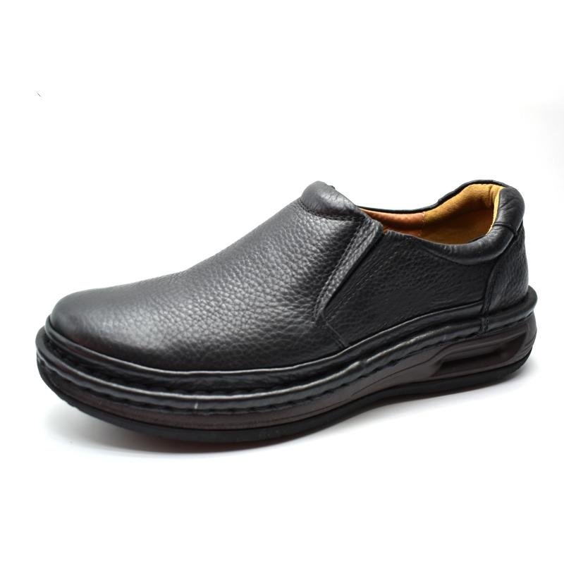 撤柜清仓断码男鞋越南产大圆头商务气垫厚底牛皮男士休闲皮鞋减震