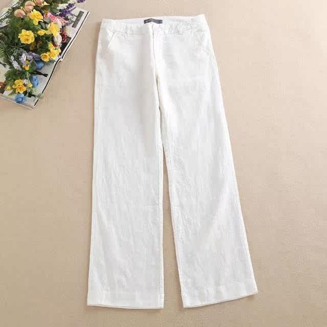 新款中腰顯瘦純亞麻垂感休閑闊腿長褲甩褲小微啦拖地加長女褲大碼在類目 女裝/女士精品, 褲子, 休閒褲中 - 來自Buy2taobao.com提供專業的淘寶代購服務