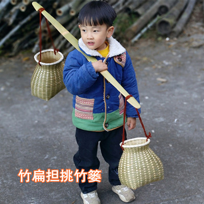 安吉户外游戏器材竹扁担挑竹篓