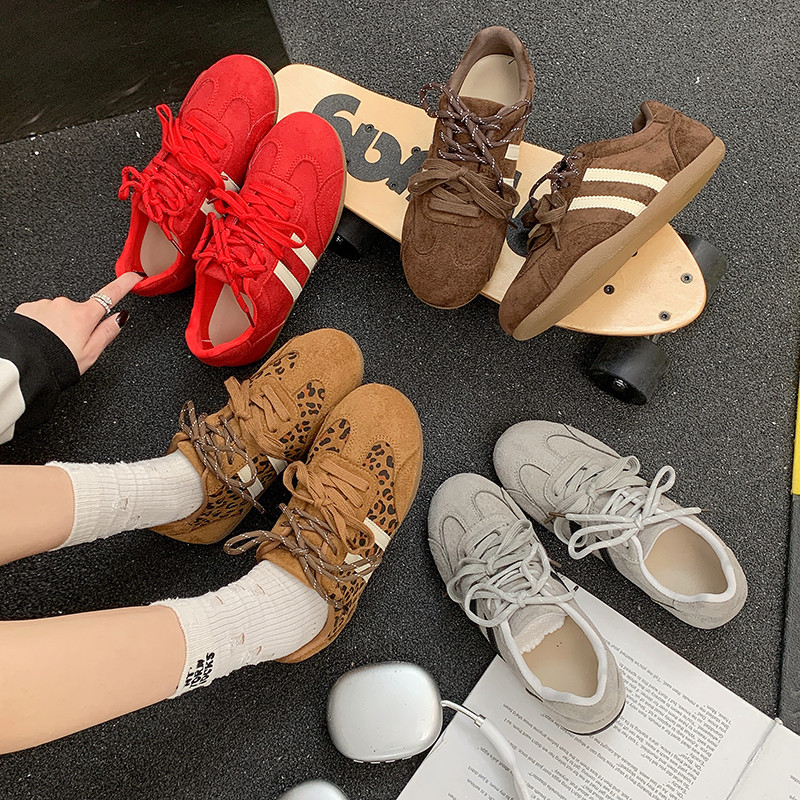 复古德训鞋女休闲运动鞋双鞋带绑带内增高阿甘鞋多色可选百搭女鞋