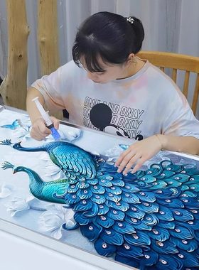 双孔雀5D钻石画2026新款满钻贴画